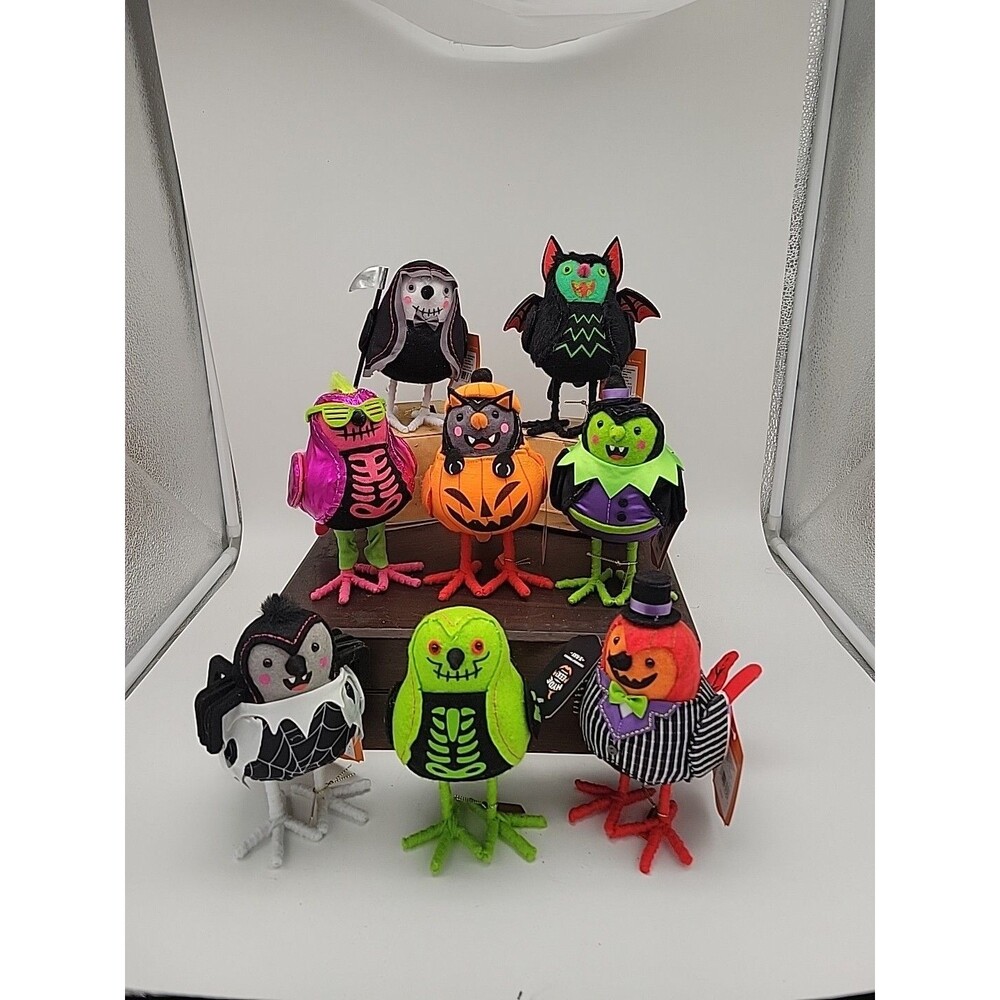 Target 2024 Hyde & EEK! Featherly Friends Halloween Fabric Birds FULL SET OF 8